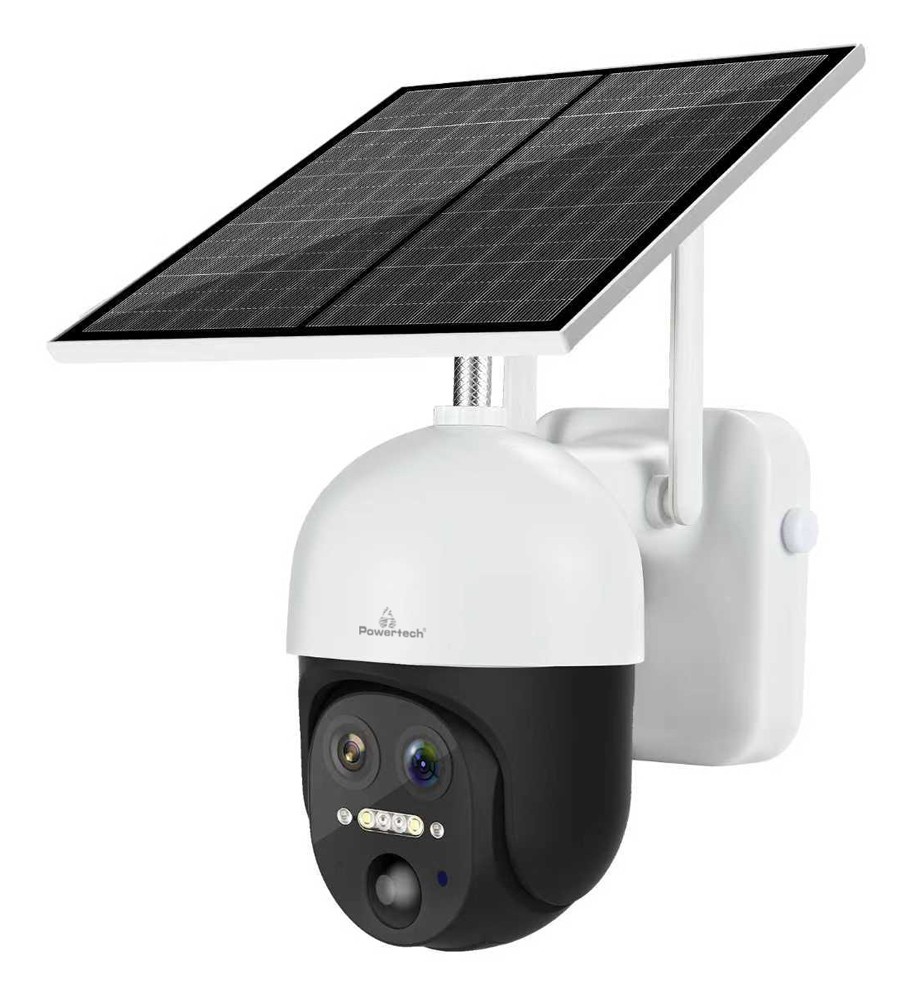 POWERTECH smart ηλιακή κάμερα PT-1497, dual lens, 3MP, 4G, PTZ, SD, IP65