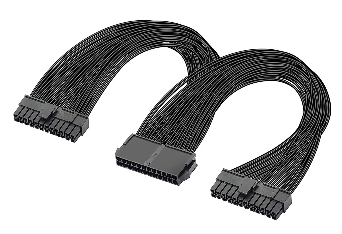 POWERTECH καλώδιο μητρικής 24pin σε 2x 24pin CAB-W052, 0.25m