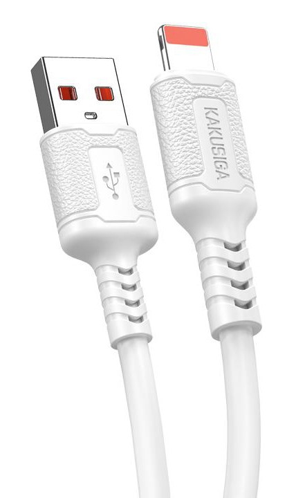 KAKUSIGA καλώδιο Lightning σε USB KSC-984, σιλικόνης, 3Α, 480Mbps, 1m, λευκό