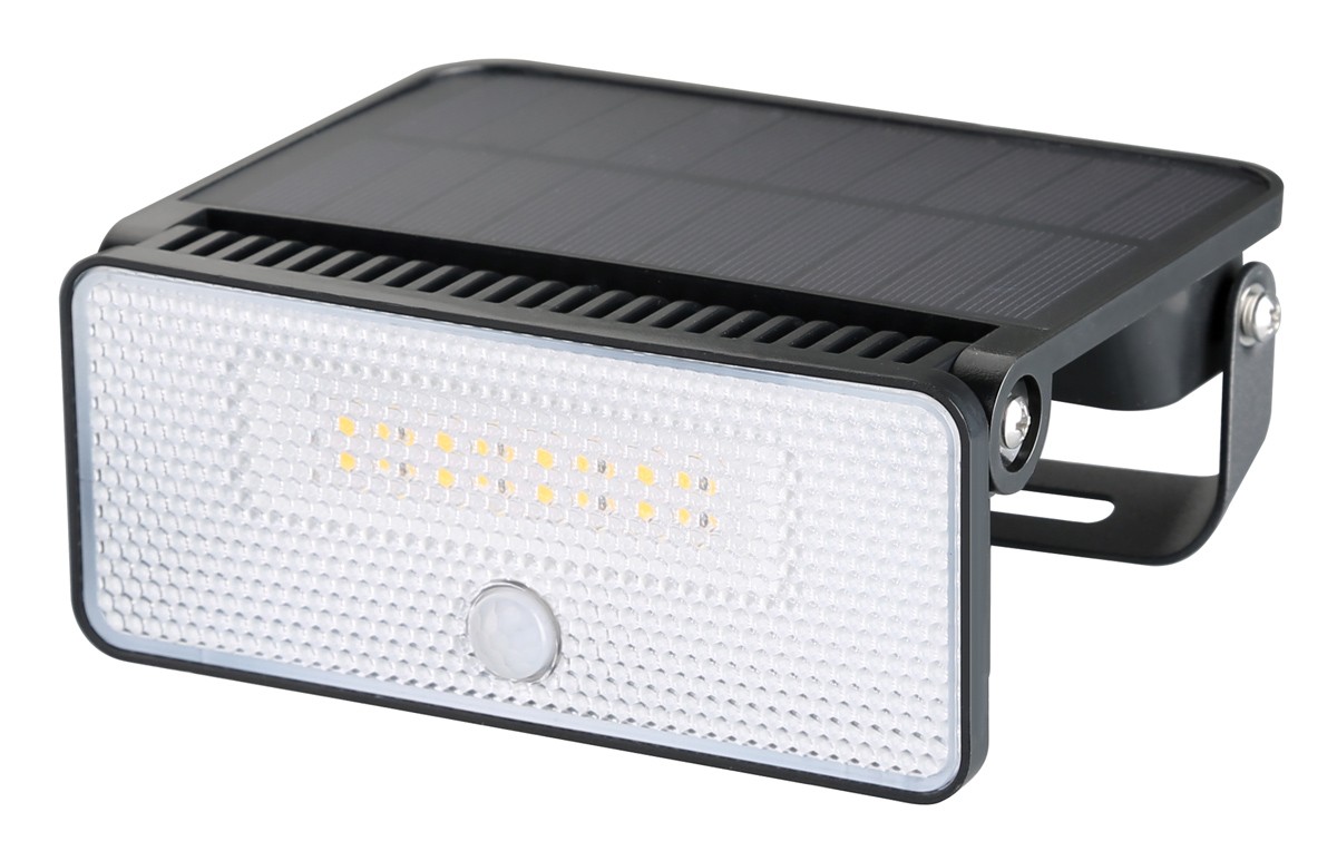 POWERTECH LED ηλιακό φωτιστικό PT-1517 με αισθητήρα κίνησης, 8W, 1800mAh, μαύρο