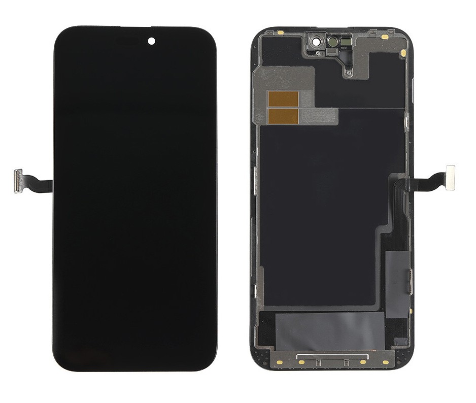 TW INCELL LCD για iPhone 14 Pro Max, camera-sensor ring, earmesh, μαύρη