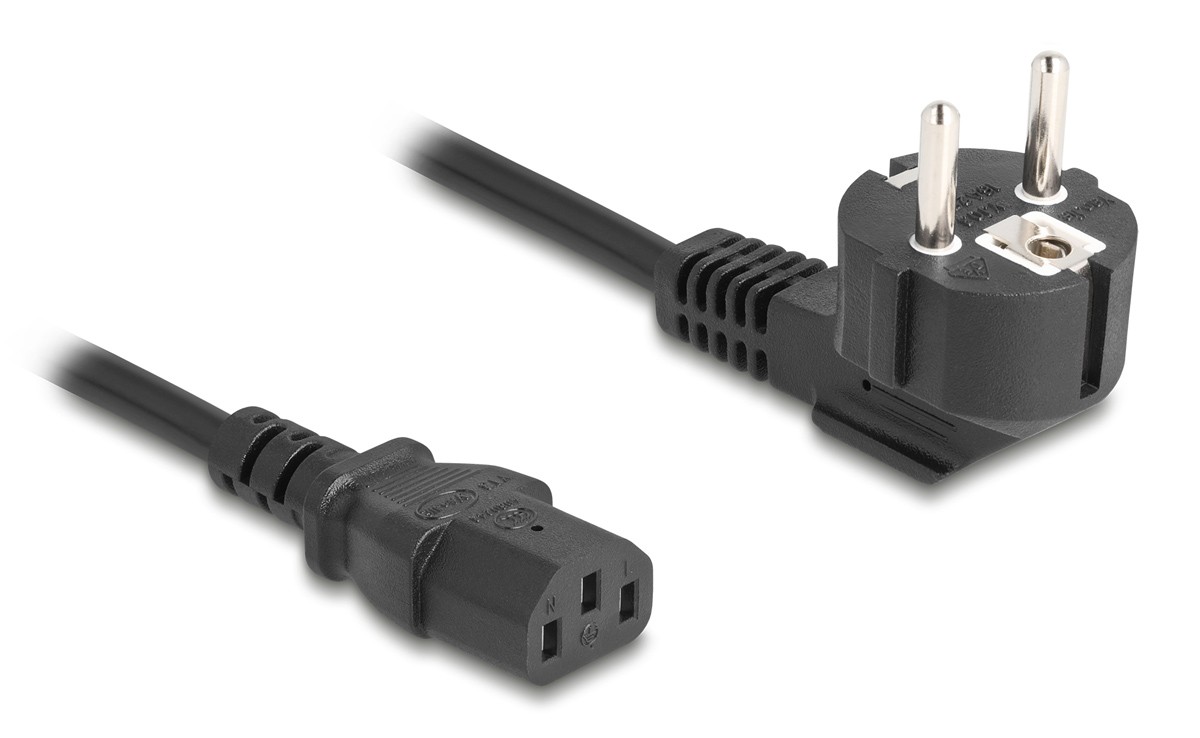 DELOCK καλώδιο τροφοδοσίας 81567, 3x 1.00mm², 2m, μαύρο