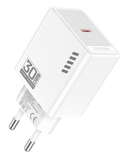 KAKUSIGA φορτιστής τοίχου KSC-1241, USB-C, 30W, λευκός