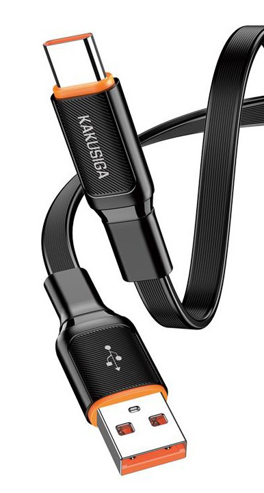 KAKUSIGA καλώδιο USB-C σε USB KSC-999, 5A, 480Mbps, flat, 1m, μαύρο