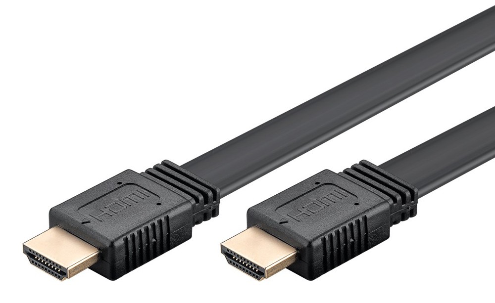 GOOBAY καλώδιο HDMI 77133 με Ethernet, flat, 8K/60Hz, 48 Gbps, 1m, μαύρο