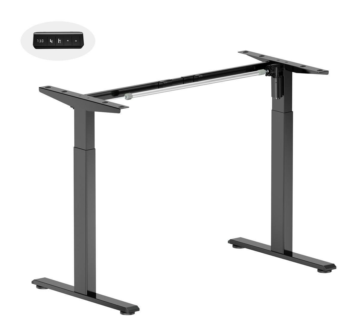 BRATECK σκελετός ηλεκτρικού γραφείου S22-22D, 1020~1400x600x700~1150mm, μαύρο