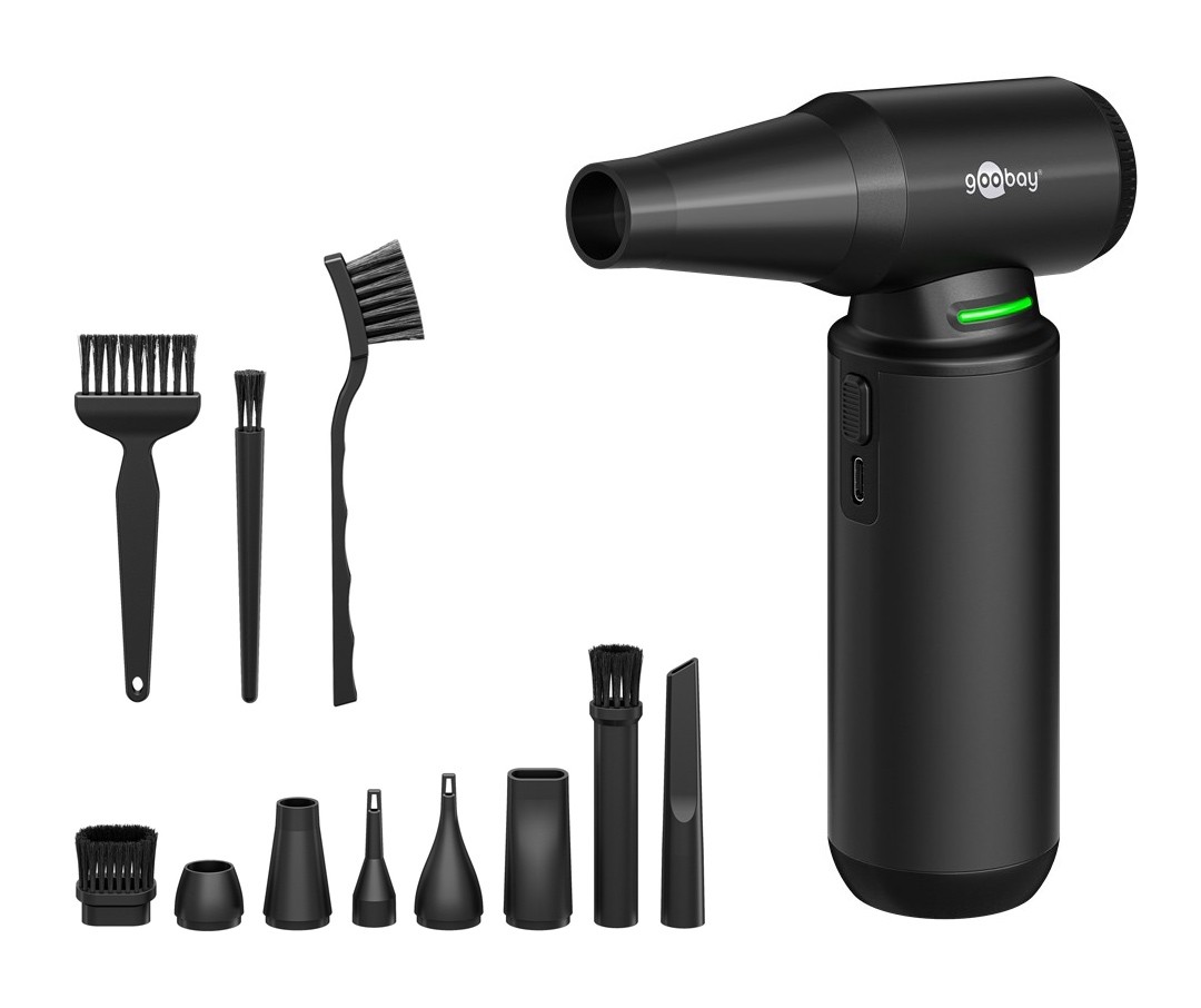 GOOBAY ηλεκτρικό air duster 77831 με φακό, 180W, 6000mAh, μαύρο
