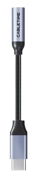 CABLETIME αντάπτορας USB-C σε 3.5mm CT-CMAUF-AG, γκρι