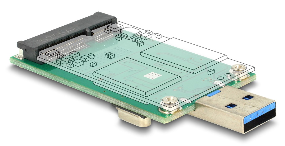 DELOCK αντάπτορας USB σε mSATA 62681, 5Gbps