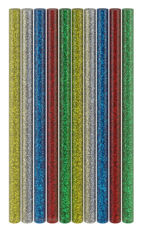 GOOBAY ράβδοι σιλικόνης 77855, Φ11mm x 200mm, glitter διάφορα χρώματα, 10τμχ