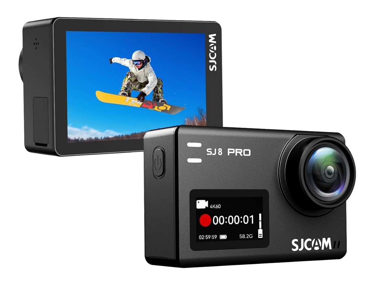 SJCAM action camera SJ8 Pro, οθόνη αφής, 12MP/4K, WiFi, αδιάβροχη θήκη, μαύρη