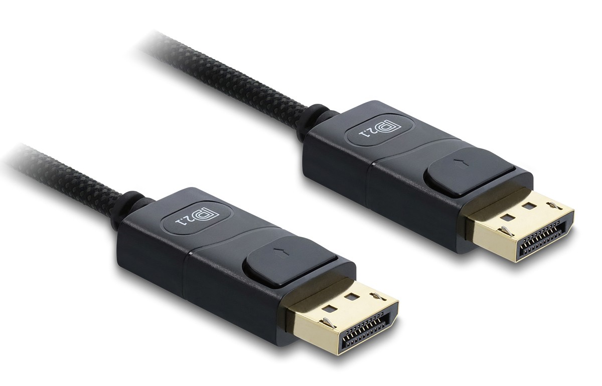 DELOCK καλώδιο DisplayPort 2.1 81672, 16K/60Hz, 80 Gbps, 2m, μαύρο