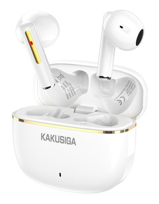 KAKUSIGA earphones με θήκη φόρτισης KSC-1482, True Wireless, 15mm, 35/300mAh, λευκά