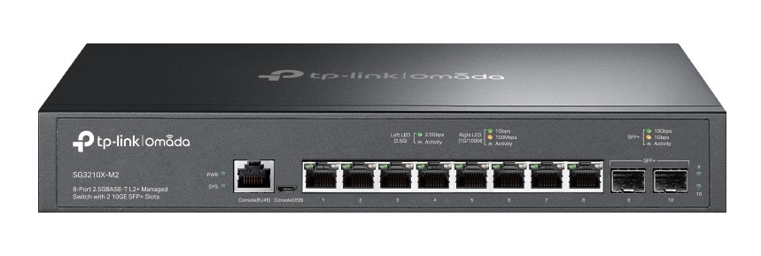 TP-LINK L2+ managed switch SG3210X-M2, 8x 2.5Gbps θύρες, V1.0