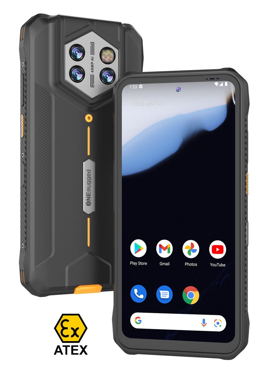 ONERUGGED smartphone P1, 6.56", 8/128GB, 5800mAh, IP68/MIL-STD 810H/Atex Zone 2, μαύρο