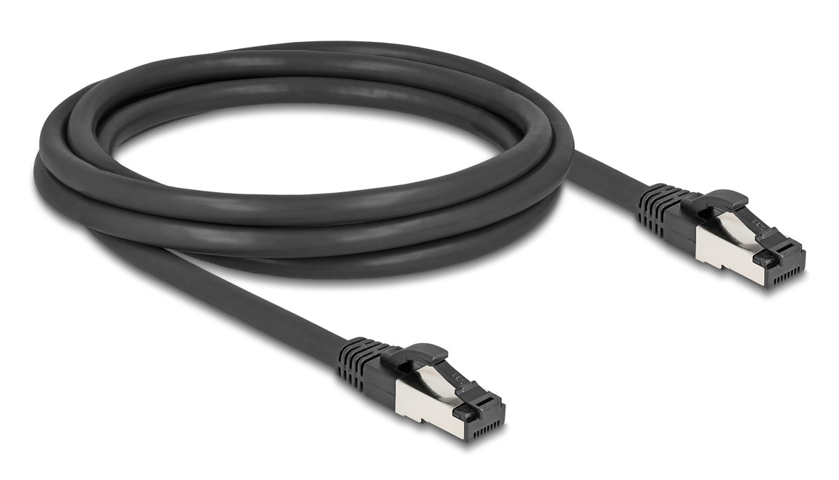 DELOCK καλώδιο δικτύου 80572, CAT 8.1 S/FTP, copper, 2000MHz, 2m, μαύρο