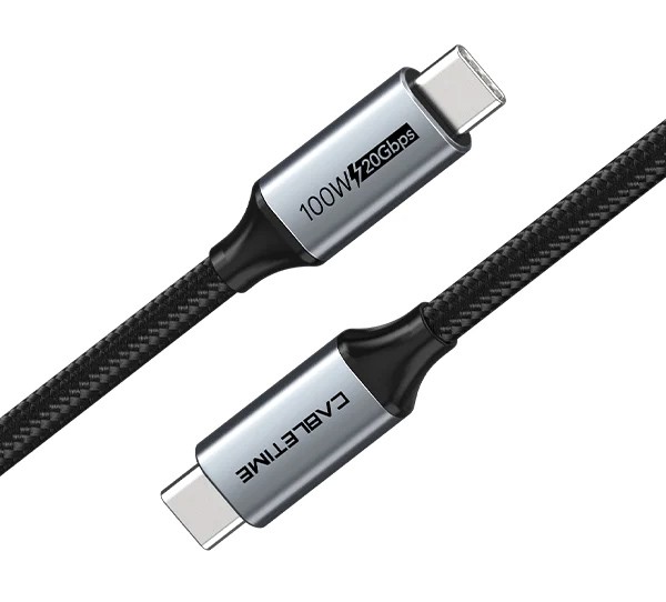CABLETIME καλώδιο USB-C CT-C160-PU31-CMCM2, USB 3.2, 100W, 20Gbps, 4K, 1.5m, μαύρο