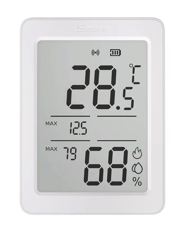 SONOFF smart θερμόμετρο & υγρασιόμετρο AirGuard TH, έως 60°C, ZigBee 3.0 & Bluetooth, λευκό