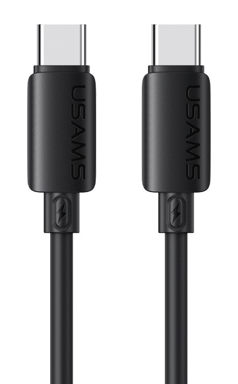 USAMS καλώδιο USB-C SJ787, σιλικόνης, 60W, 480Mbps, 1m, μαύρο