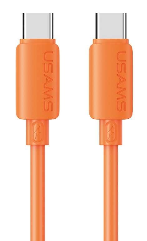 USAMS καλώδιο USB-C SJ787, σιλικόνης, 60W, 480Mbps, 1m, πορτοκαλί