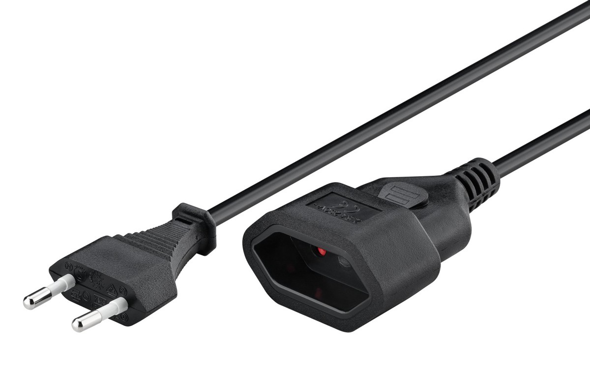 GOOBAY μπαλαντέζα προέκταση ρεύματος 50510, Europlug, 2x 0.75mm², 5m, μαύρη
