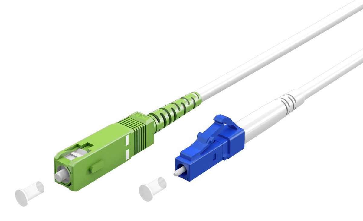 GOOBAY καλώδιο οπτικής ίνας SC-APC σε LC-UPC 59608, Singlemode OS2, 1m, λευκό