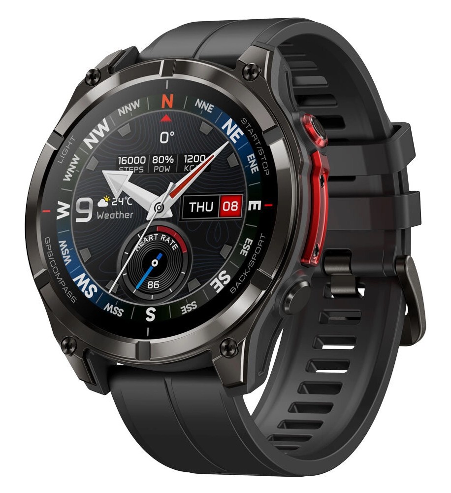 ZEBLAZE smartwatch Stratos 4 Pro με φακό, heart rate, 1.43" AMOLED, GPS, 5 ΑΤΜ, μαύρο