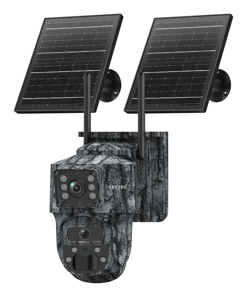 SECTEC smart ηλιακή κάμερα κυνηγού ST-537-6MAOV-4G-EU-G, dual lens, 3MP, 4G, SD, PTZ, IP66