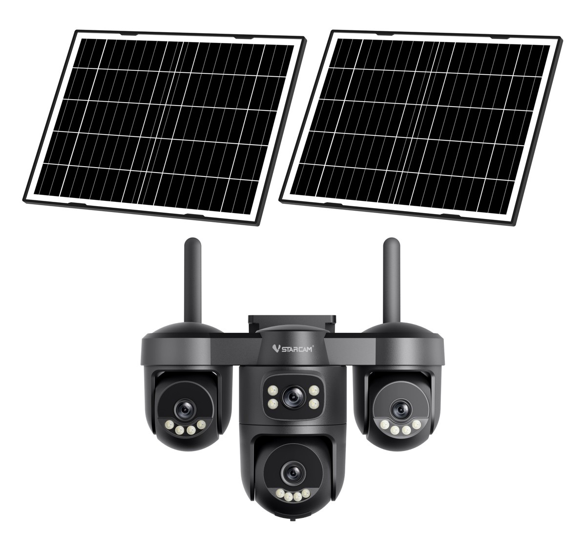 VSTARCAM smart ηλιακή κάμερα AG623FR, four-lens, 3MP, 4G, SD, PTZ, IP66, μαύρη