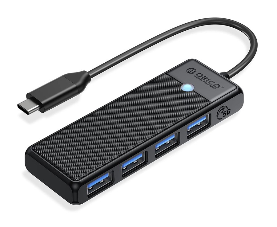 ORICO USB hub PAPW4A-C3, 4x θυρών, 5Gbps, USB-C σύνδεση, μαύρο