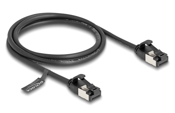 DELOCK καλώδιο δικτύου 80183, CAT 8.1 U/FTP, 40Gbps, εύκαμπτο, 1m, μαύρο