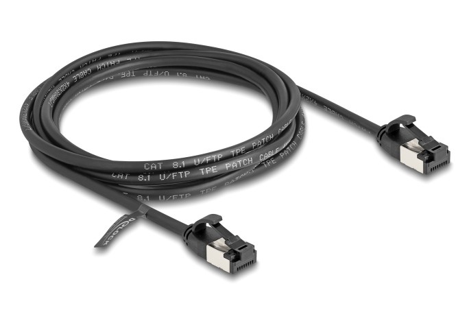 DELOCK καλώδιο δικτύου 80184, CAT 8.1 U/FTP, 40Gbps, εύκαμπτο, 2m, μαύρο
