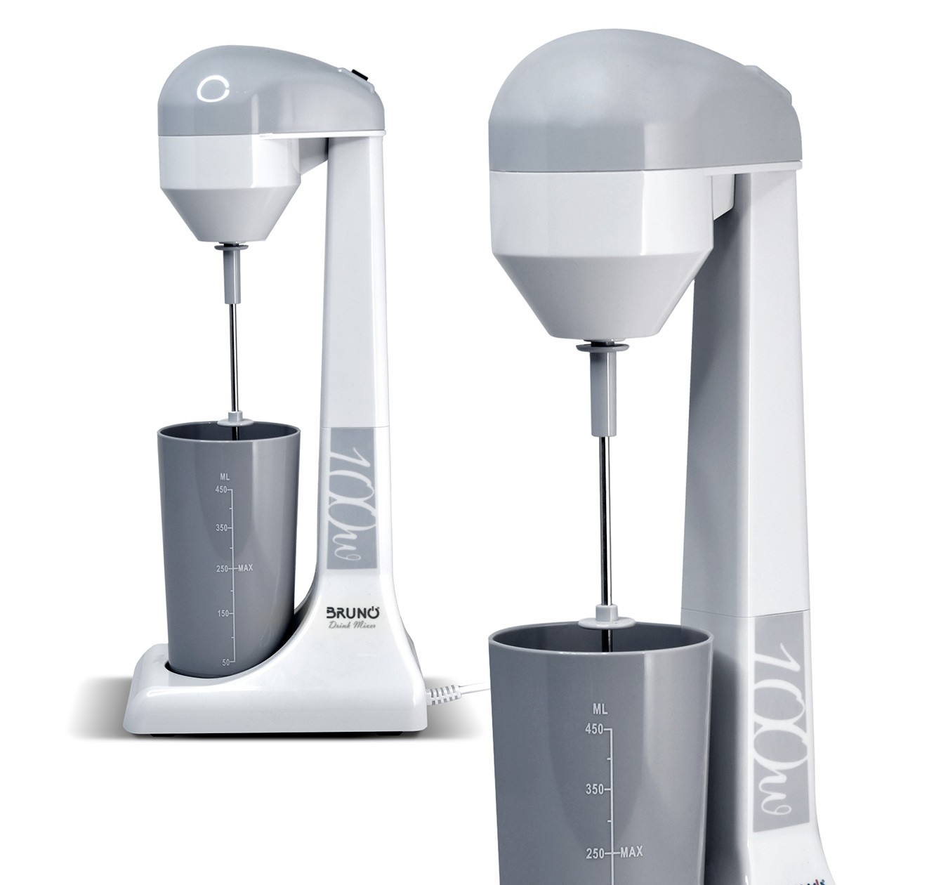 BRUNO φραπεδιέρα επιτραπέζια BRN-0182 100W με δοχείο 450ml, λευκή-γκρι