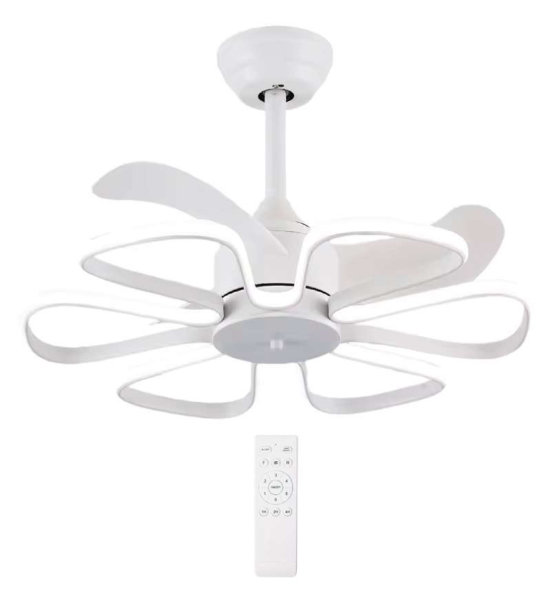 POWERTECH ανεμιστήρας οροφής HLL-0173 με LED φως, 96W, Φ55x35cm, λευκός