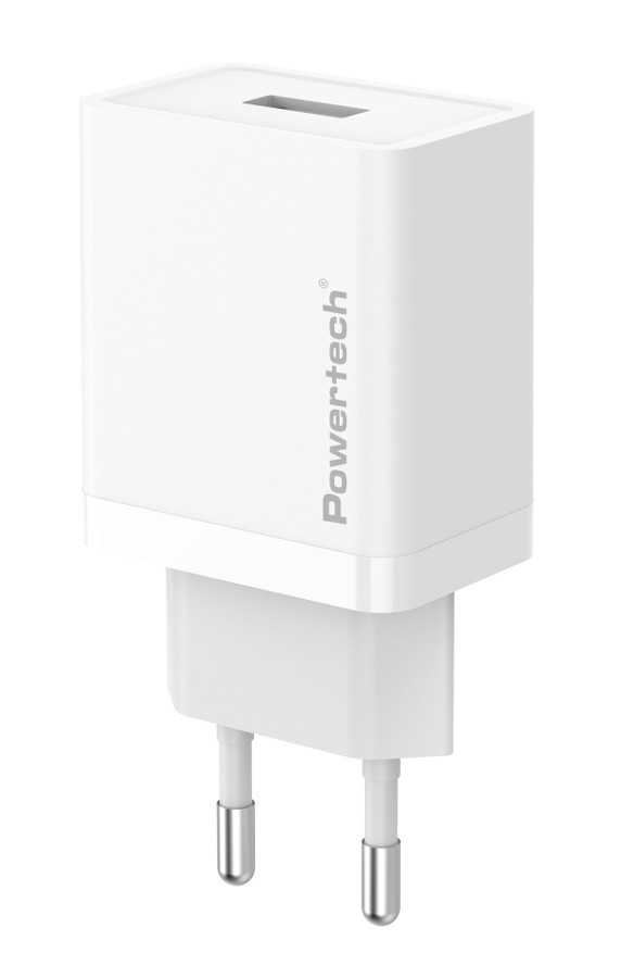 POWERTECH φορτιστής τοίχου PT-1320, USB, 12W, λευκός