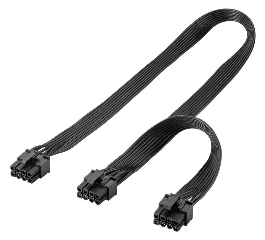 GOOBAY καλώδιο 8 pin σε 2x 6+2 pin PCIe 59714, 23cm, μαύρο