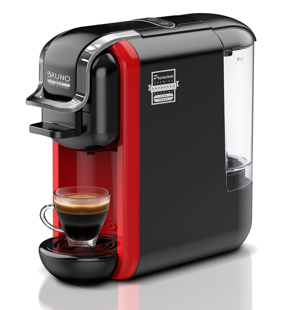 BRUNO καφετιέρα espresso 3 σε 1 BRN-0214, Hot & Cold, 1450W, 19 bar, μαύρη
