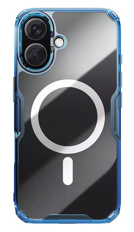 NILLKIN θήκη Nature TPU Pro Magnetic για iPhone 16, διάφανη-μπλε