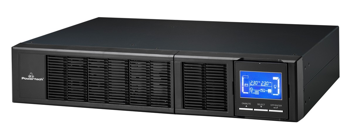 POWERTECH UPS On Line PT-1359 για rack 2U, με οθόνη, 3000VA/2700W, 7x DC output