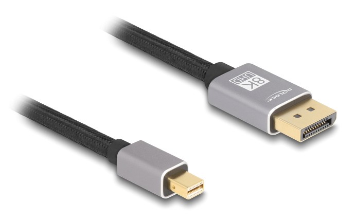 DELOCK καλώδιο mini DisplayPort σε DisplayPort 81092, 8K/60Hz, 32.4 Gbps, 2m, μαύρο
