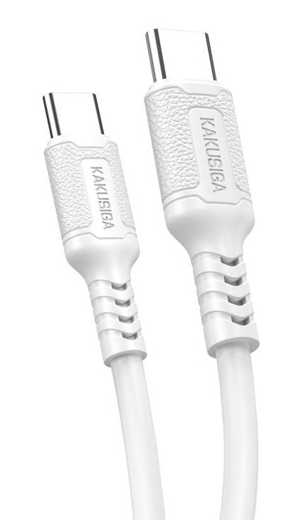 KAKUSIGA καλώδιο USB-C σε USB-C KSC-984, σιλικόνης, 60W, 480Mbps, 1m, λευκό