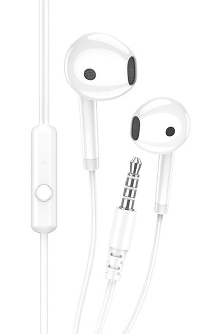 KAKUSIGA earphones με μικρόφωνο KSC-1301, 3.5mm σύνδεση, 14mm, 1.1m, λευκά