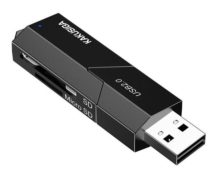 KAKUSIGA card reader KSC-1411 για SD & micro SD, 480Mbps, USB σύνδεση, μαύρο