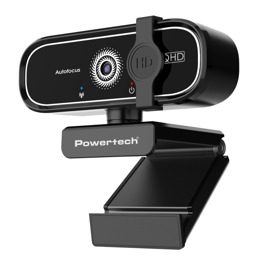 POWERTECH web camera PT-1427, 5MP, 2K QHD, αυτόματη εστίαση, 1.5m, μαύρη