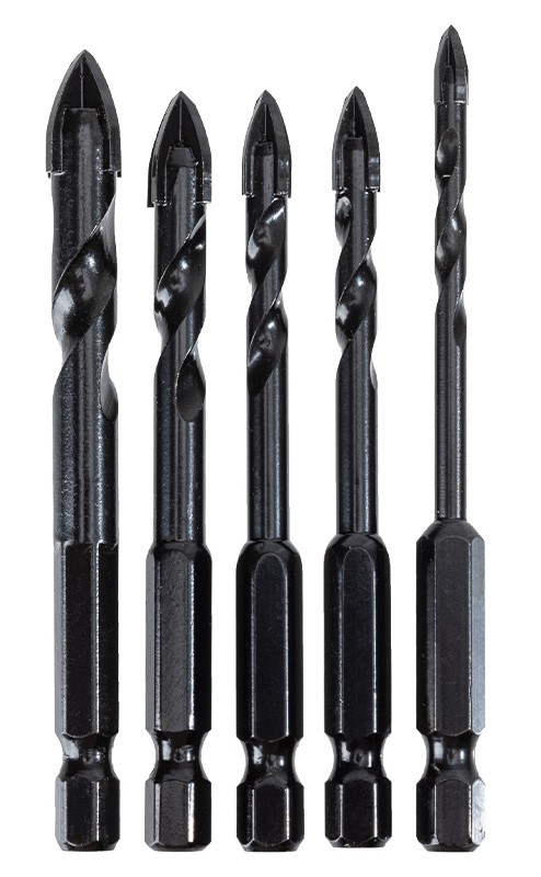 DELI σετ τρυπάνια DH-CZZ005-ED2 για γυαλί, 40Cr YG6X, 4/5/6/8/10mm, εξάγωνο, 5τμχ