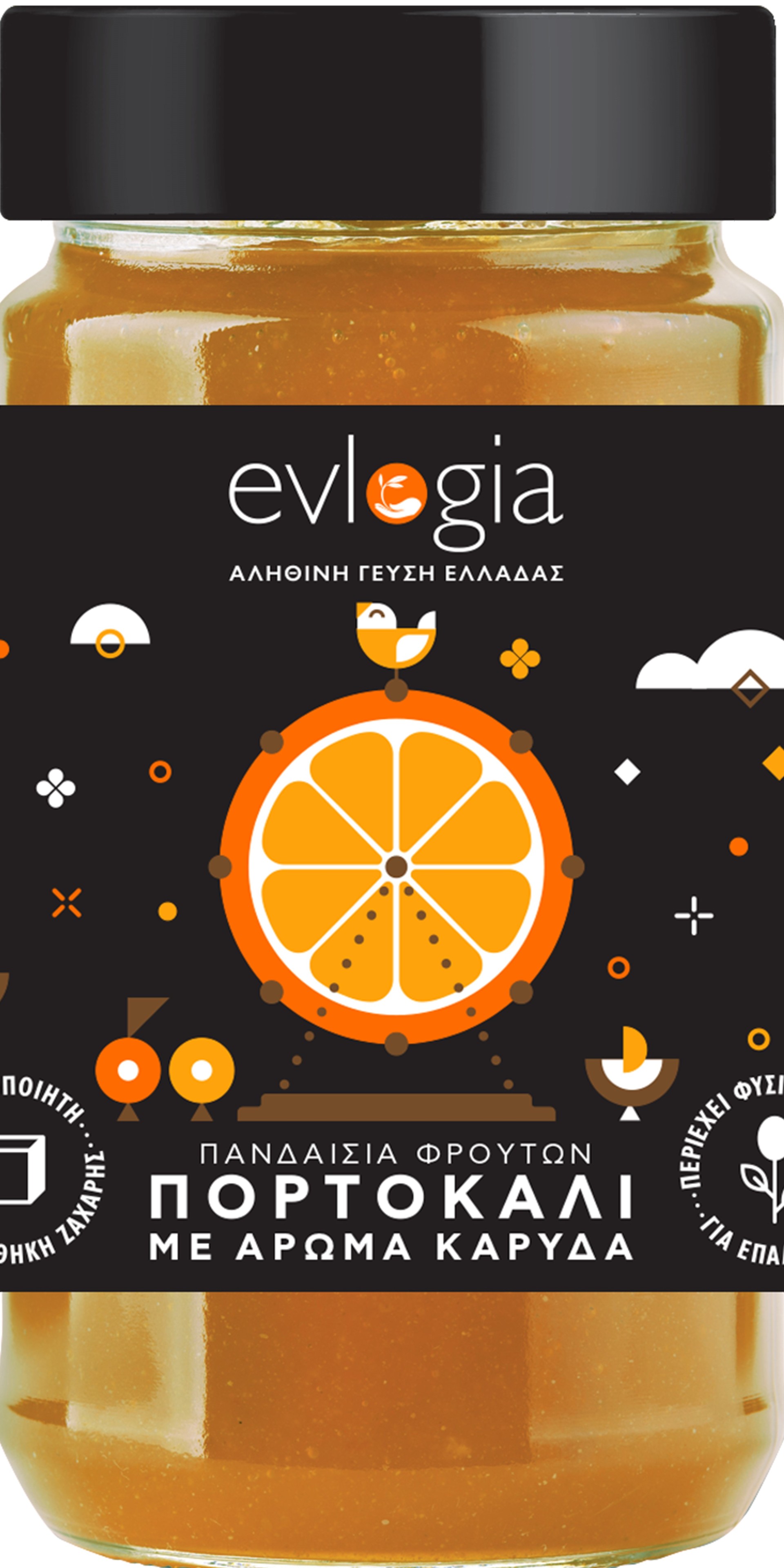 Evlogia True Taste of Greece Μαρμελάδα Πορτοκάλι με Καρύδα Χωρίς Προσθήκη Ζάχαρης 280gr