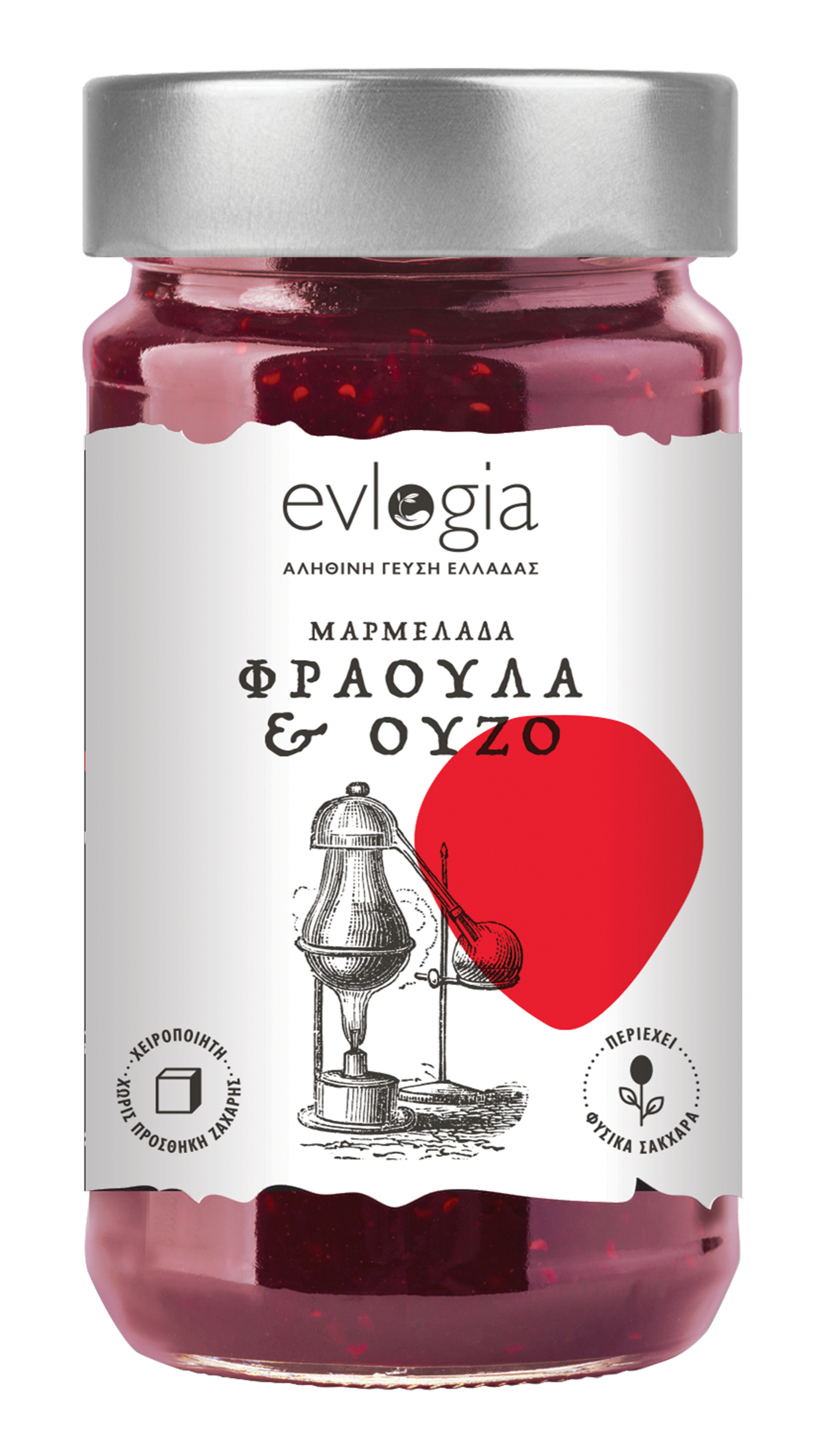 Evlogia True Taste of Greece Μαρμελάδα Φράουλα με Ούζο 280γρ