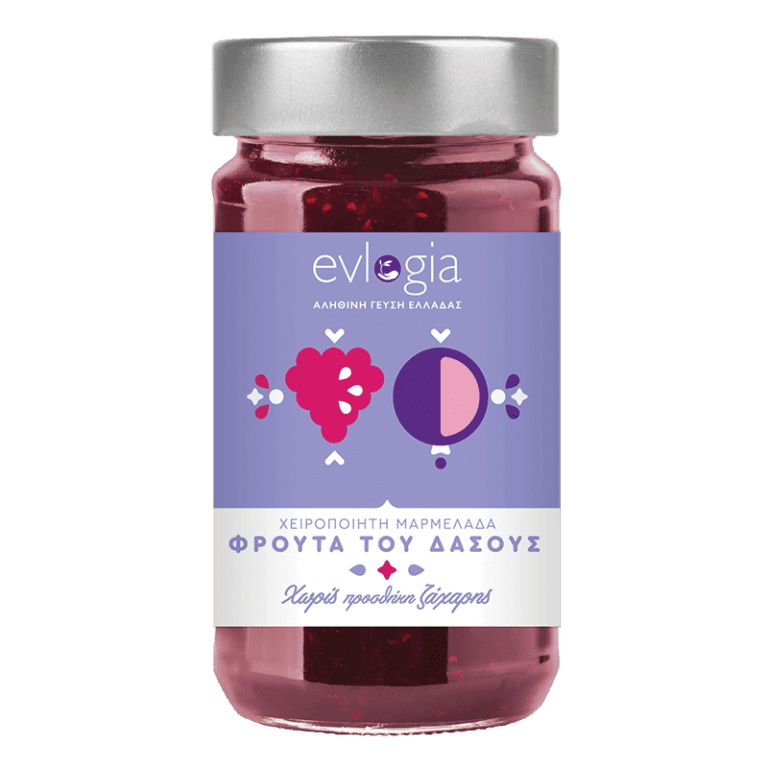 Evlogia True Taste of Greece Μαρμελάδα Φρούτα του Δάσους Χωρίς Προσθήκη Ζάχαρης 280gr