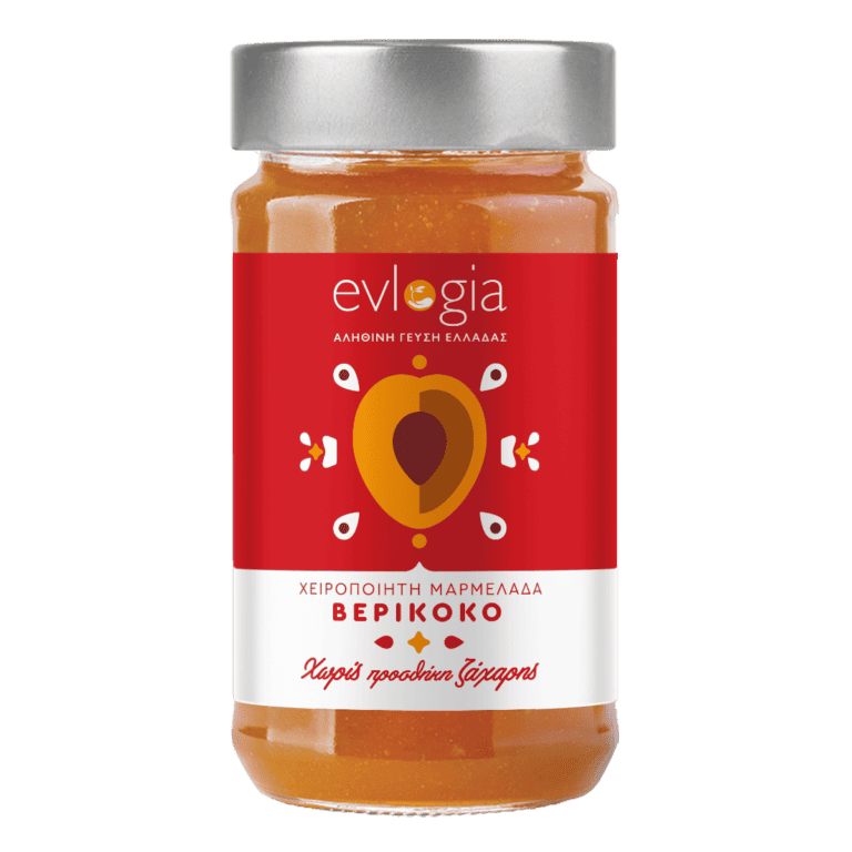Evlogia True Taste of Greece Μαρμελάδα Βερίκοκο Χωρίς Προσθήκη Ζάχαρης 280gr