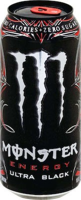 Monster Ultra Black Κουτί Energy Drink με Ανθρακικό Χωρίς Ζάχαρη 500ml